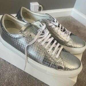 Givenchy Men’s Patent Leather Sneakers - Silver - Size 47 (Men’s 13/14)